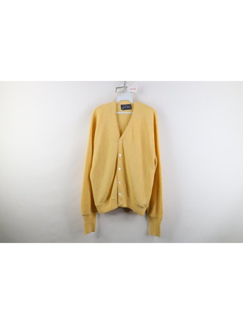 Vintage 70s Streetwear Mens Medium Blank Knit Kurt Cobain Cardigan Sweater USA